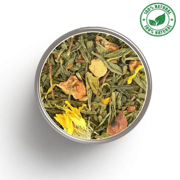 Green tea Douceur de Pyc (almond, vanilla) in bulk