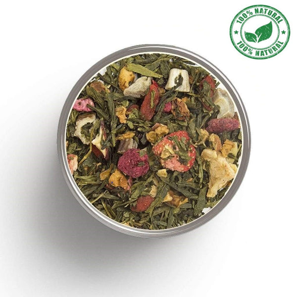 Green tea with fruit explosion (strawberry, apple) in bulk