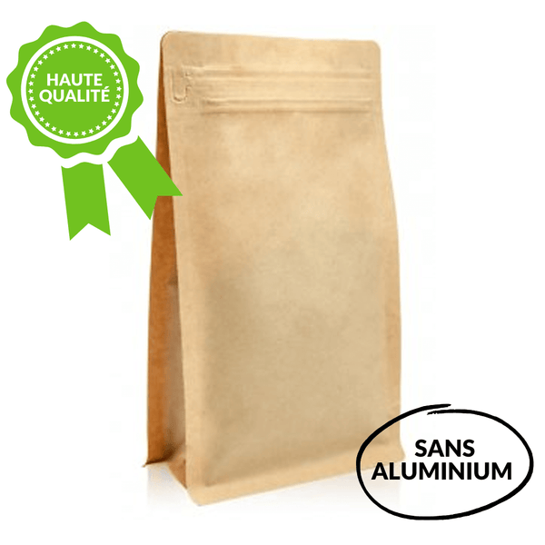 Flat bottom bags with front zip closure (without aluminium) - Size XL - 250 x 420 x 62,5 mm